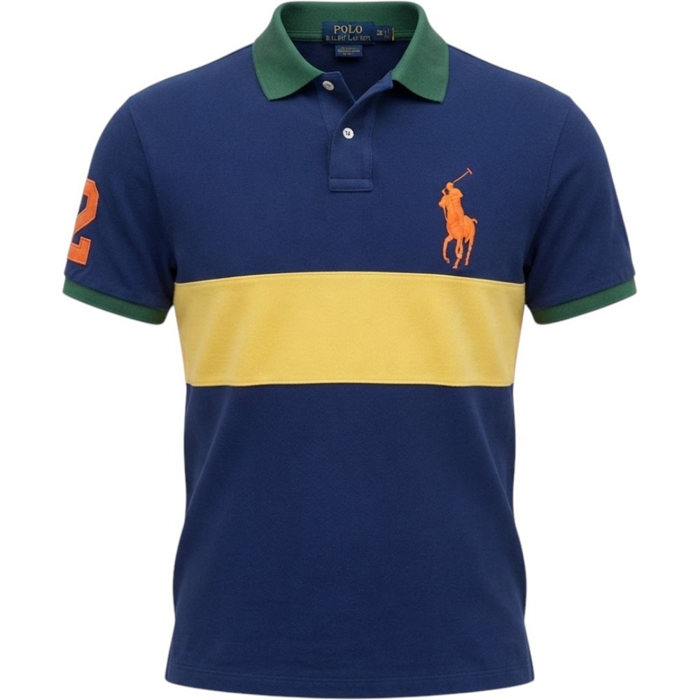 Polo Ralph Lauren Rugby Shirt Mens XXL Blue Excellent Big Pony Colorblock 2